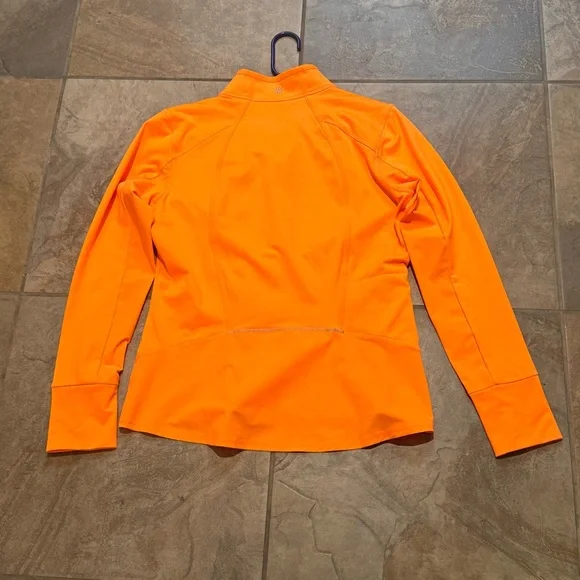 Athleta Vibrant Orange Long Sleeve Half Zip Top Size Large Running Athlesure - Picture 3 of 7